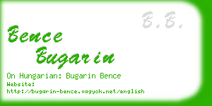 bence bugarin business card
